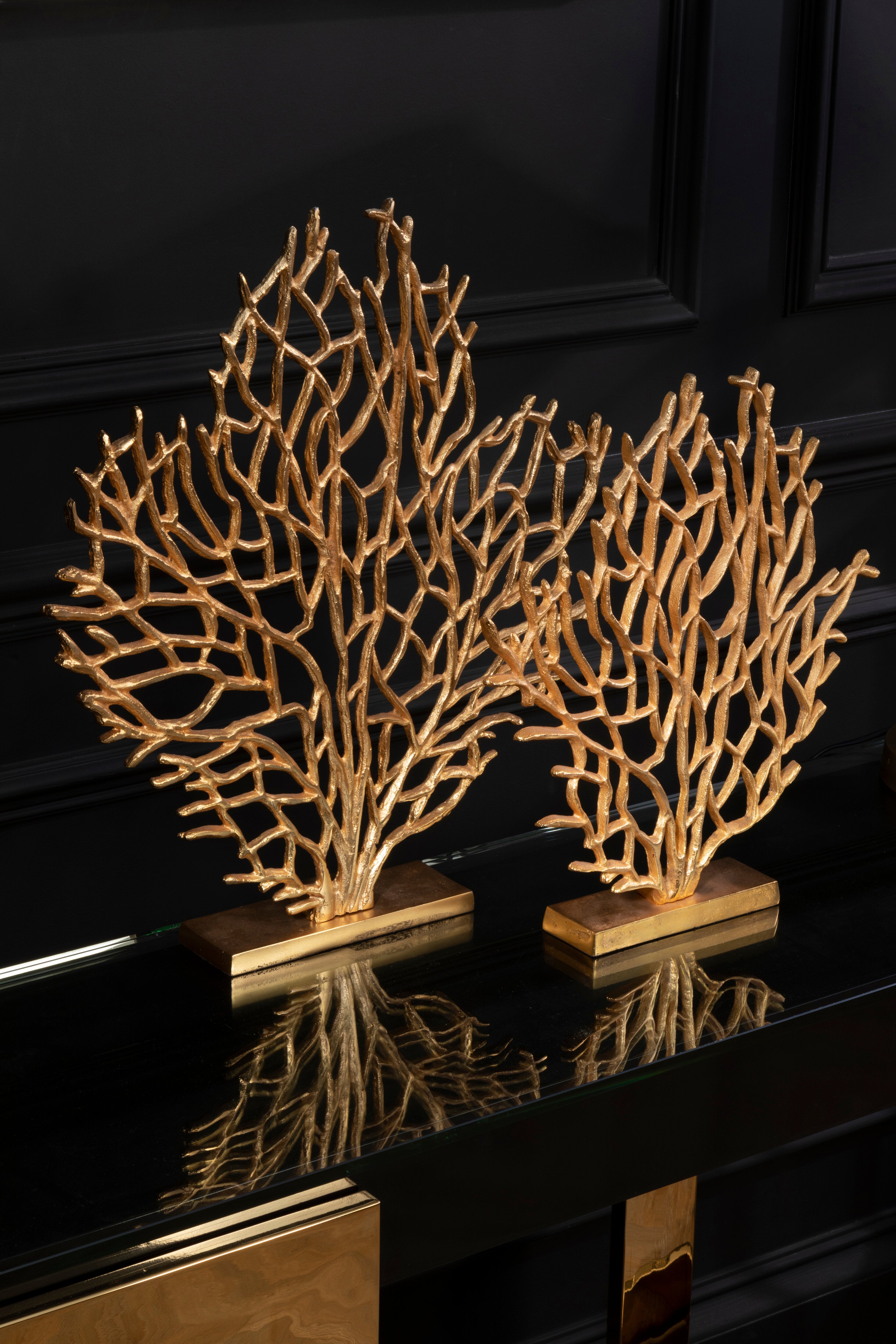 Addison Gold Finish Coral Sculpture | Large